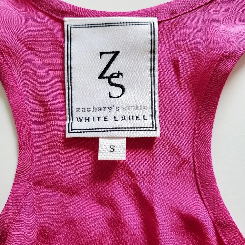 Colorblock slip dress sleeveless‎ racerback pink size small silk